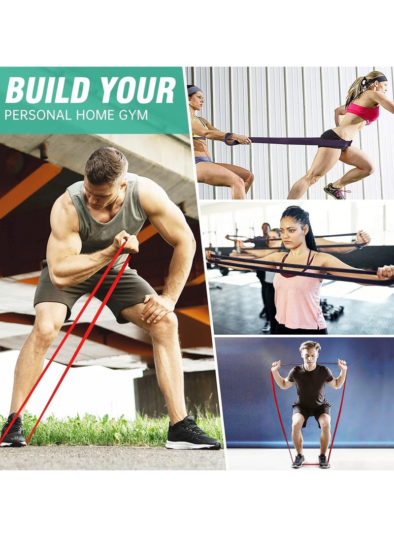 Resistance Bands Set With Carry Bag Set, 4pcs Assorted Pounds Strength Training Exercise Resistance Loops Stretch Bands, Gym Fitness Yoga Workout Resistance Loops Bands for Arm Legs and hips - Image 4
